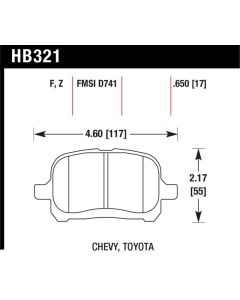 Hawk Performance Disc Brake Pad Front- HB321F.650