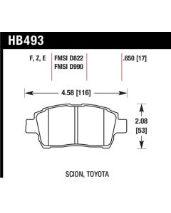 Hawk 04-07 xA/xB D990 Blue 9012 Race Front Brake Pads - HB493E.650