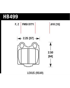 Hawk 00-05 Lexus IS300 HPS Street Rear Brake Pads - HB499F.610