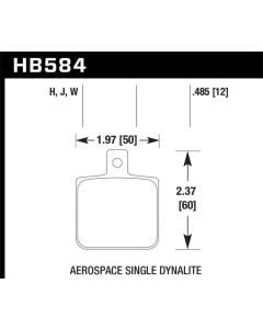 Hawk Aerospace Single Dynalite HPS 5.0 Street Brake Pads - HB584B.485