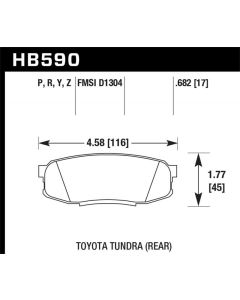 Hawk 2019 Toyota Tundra/2019 Lexus NX300 HP Plus Brake Pad Set - HB590N.682