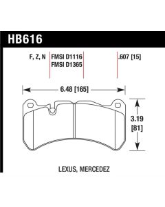 Hawk 08-11 Lexus IS-F / 05-06 M Benz CLK55 AMG / 07-08 CLK63 AMG DTC-60 Race Front Brake Pads - HB616G.607