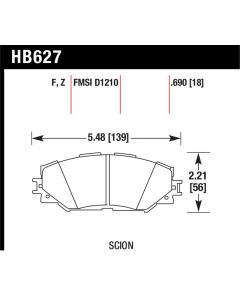 Hawk Performance Ceramic Street Brake Pads - HB627Z.690
