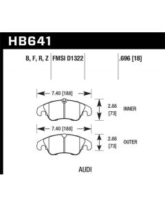 Hawk 2009-2014 Audi A4 HPS 5.0 Front Brake Pads - HB641B.696