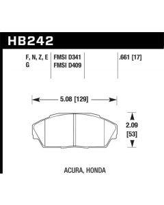 Hawk 92-93 Acura Integra 1.6L EX Front ER-1 Brake Pads - HB242D.661