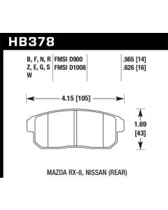 Hawk 08-11 Mazda RX-8 1.3L 40th Anniversary Edition Rear ER-1 Brake Pads - HB378D.565