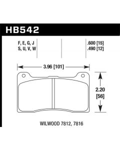 Hawk Wilwood (7812/7816) ER-1 Motorsports Brake Pad Set - HB542D.600