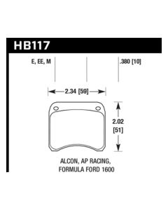 Hawk AP Racing CP3696 Blue 9012 Race Brake Pads - HB117E.380