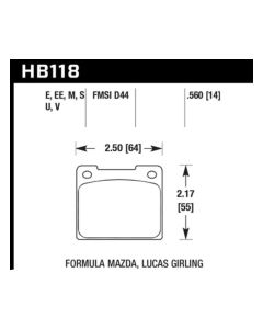 Hawk Alcon 4R-Type / Alcon R-Type (Short Profile) Blue 9012 Race Brake Pads - HB118E.560