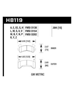 Hawk 1978-1979 Buick Century Custom HPS 5.0 Front Brake Pads - HB119B.594