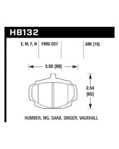 Hawk HP+ Street Brake Pads - HB132N.580