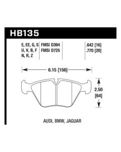 Hawk 95-02 BMW M3/91-93 M5 Front HPS Brake Pads - HB135F.760