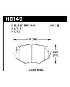 Hawk 94-97 Mazda Miata / 99-03 Miata DTC-30 Race Front Brake Pads - HB149W.505