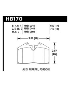 Hawk 79-99 Porsche 911 / 86-95 Porsche 928 / 86-94 Porsche 944 Turbo DTC-60 Race Rear Brake Pads - HB170G.650