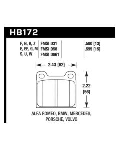 Hawk HPS Street Brake Pads - HB172F.595