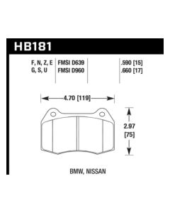 Hawk 94-97 BMW 840CI/850CI HPS Front Street Brake Pads - HB181F.660