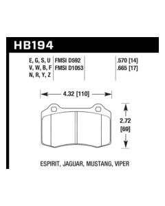 Hawk 2010 Camaro SS DTC-70 Race Rear Brake Pads - HB194U.570