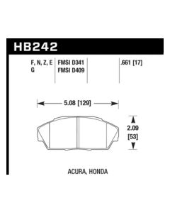 Hawk 86-01 Acura (Various) / 88-93 Honda (Various) DTC-60 Race Front Brake Pads - HB242G.661