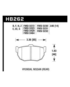 Hawk 89-97 Nissan 240SX SE HP+ Street Rear Brake Pads - HB262N.540