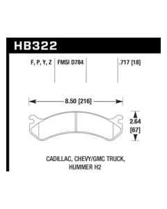 Hawk Chevy / GMC Truck / Hummer LTS Street Front Brake Pads - HB322Y.717