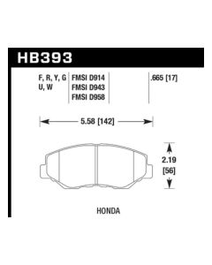 Hawk Acura/Honda HPS Street Front Brake Pads - HB393F.665