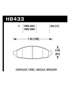 High-Performance Hawk HPS Front Brake Pads - HB433F.654