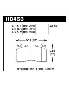 Hawk 03-06 Evo / 04-09 STi / 09-10 Genesis Coupe (Track Only) / 2010 Camaro SS DTC-60 Race Front Bra - HB453G.585