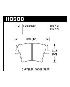 Hawk 05-10 Chrysler 300 (except SRT8) / 08 Dodge Challenger / 09-10 Dodge Challenger SE/RT HPS - HB508F.675