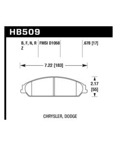 Hawk 05 Chrysler 300C w/ Perf. and HD Suspension Performance Ceramic Street Front Brake Pads - HB509Z.678