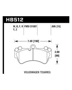 High-Performance Hawk HPS Front Brake Pads - HB512F.605