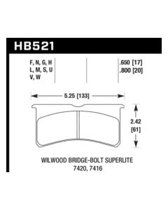 Hawk Wilwood Superlite HT-14 Race Brake Pads - HB521V.800