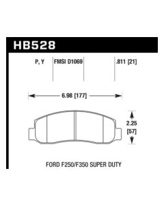 Hawk 05-11 F-250/F-350 Super Duty Pickup / 11 F-550 Super Duty Pickup Front LTS Street Brake Pads - HB528Y.811