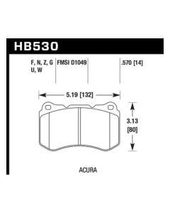 Hawk 07-08 Acura TL 3.5L / 04-08 TL 3.2L Type S HPS Street Front Brake Pads - HB530F.570