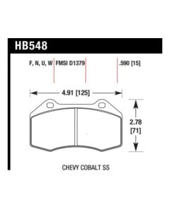 Hawk Renault Clio DTC-60 Race Front Brake Pads - HB548G.510