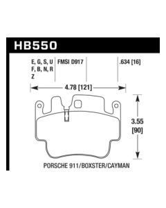 Hawk Porsche Front HP+ Brake Pads - HB550N.634