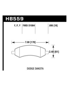 Hawk 06-16 Dodge RAM 1500 / 06-10 Mitsubishi Raider Super Duty Front Brake Pads - HB559P.695