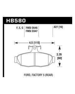 Hawk HPS Street Brake Pads - HB580F.627