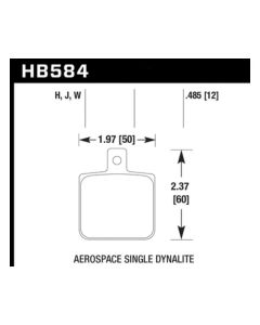 Hawk Aerospace Single Dynalite 12mm Thickness DTC-30 Race Brake Pads - HB584W.485