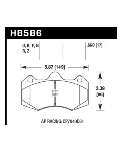 Hawk AP Racing CP7040 Performance Ceramic Street Brake Pads - HB586Z.660