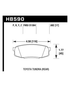 Hawk 08-10 Toyota Land Cruiser / 07-10 Tundra Super Duty Street Rear Brake Pads - HB590P.682