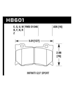 Hawk 2009-2013 Infiniti FB50 Sport HPS 5.0 Front Brake Pads - HB601B.626