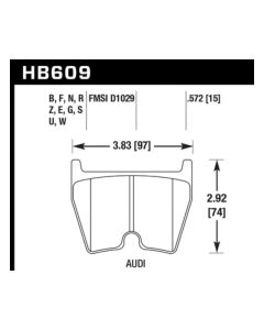 Hawk 08-11 Audi R8/07-08 RS4/03-04 RS6 / 02-03 VW Phaeton DTC-60 Front Race Brake Pads - HB609G.572