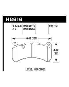 Hawk Performance HPS 5.0 Front- HAWK-HB616B.607