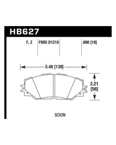 Hawk 06-16 Toyota RAV4 HPS 5.0 Front Brake Pads - HB627B.690