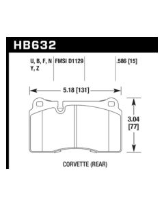 Hawk 2007-2015 Volkswagen Tourareg Base/V6/V6-Sport/TDI HPS 5.0 Performance Rear Brake Pads - HB632B.586