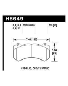 Hawk 08-12 Cadillac CTS-V / 12 Jeep Grand Cherokee (WK2) SRT8 DTC-30 Front Race Brake Pads - HB649W.605