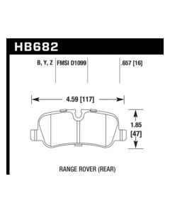 Hawk 05-09 Range Rover LR3 D1099 LTS Street Rear Brake Pads - HB682Y.657