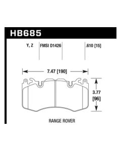 Hawk 10-11 Range Rover/Range Rover Sport Supercharged Performance Ceramic Street Front Brake Pads - HB685Z.610