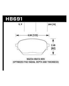 Hawk 06-14 Mazda MX-5 DTC-60 Race Front Brake Pads - HB691G.644