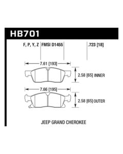 Hawk 11-12 Dodge Durango / 11-12 Jeep Grand Cherokee LTS Front Street Brake Pads - HB701Y.723